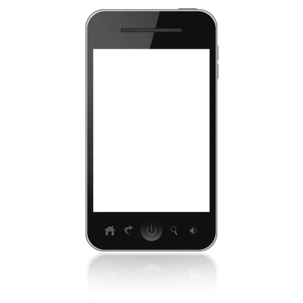 Teléfono móvil con pantalla en blanco aislado sobre fondo blanco —  Fotos de Stock