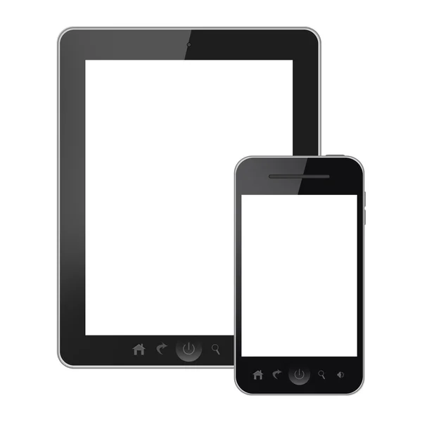 Tablet-PC mit leerem Bildschirm isoliert auf weißem Hintergrund — Stockfoto