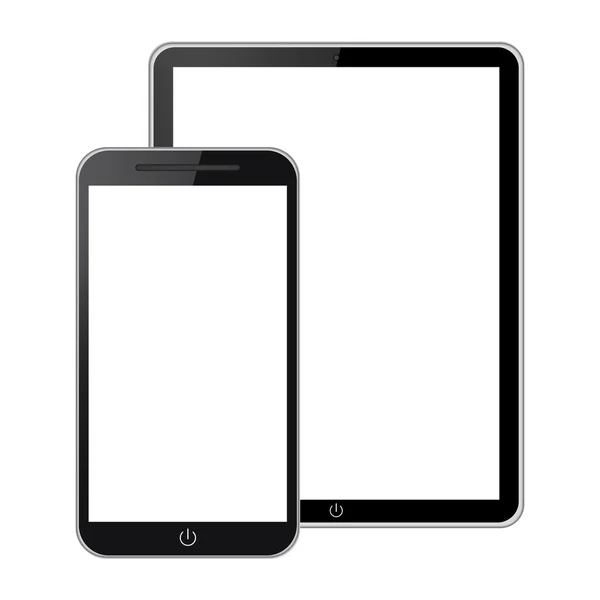 Tablet pc con schermo vuoto isolato su sfondo bianco — Foto Stock