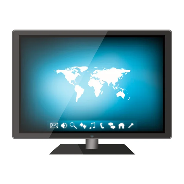 Modern flat lcd tv isolated on white background — Stock Photo, Image