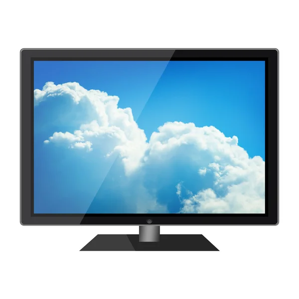 Modern flat lcd tv isolated on white background — Stock Photo, Image