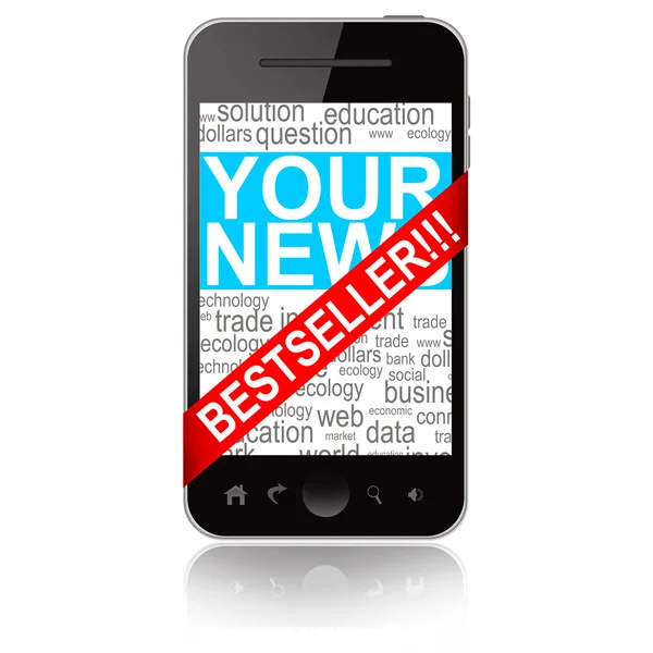 Bestseller telefon komórkowy na białym tle — Zdjęcie stockowe