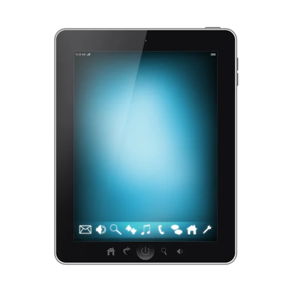 Tablett dator med blank skärm isolerad på vit bakgrund — Stockfoto