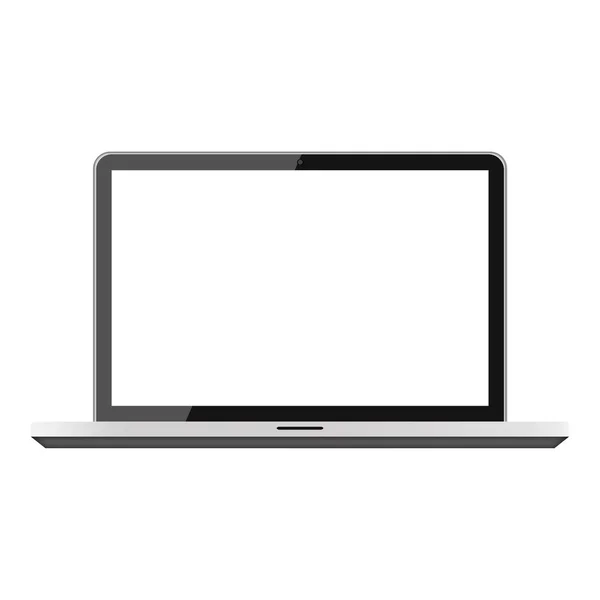 Laptop con schermo vuoto isolato su sfondo bianco — Foto Stock