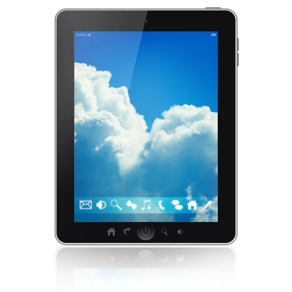 Tablet pc met blanco scherm geïsoleerd op witte achtergrond — Stockfoto