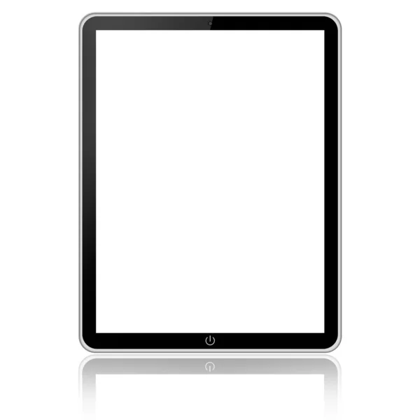 白い背景に白いスクリーンがあるタブレットPC — ストック写真