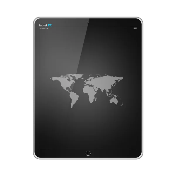 Tablette pc avec écran vide isolé sur fond blanc — Photo