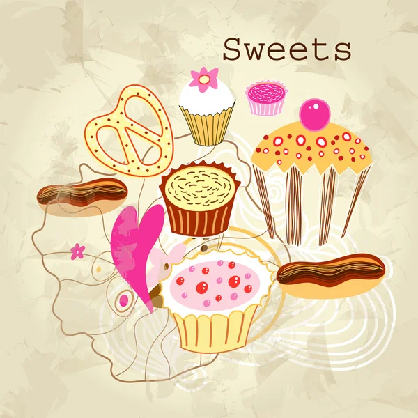 Délicieux gâteaux — Image vectorielle