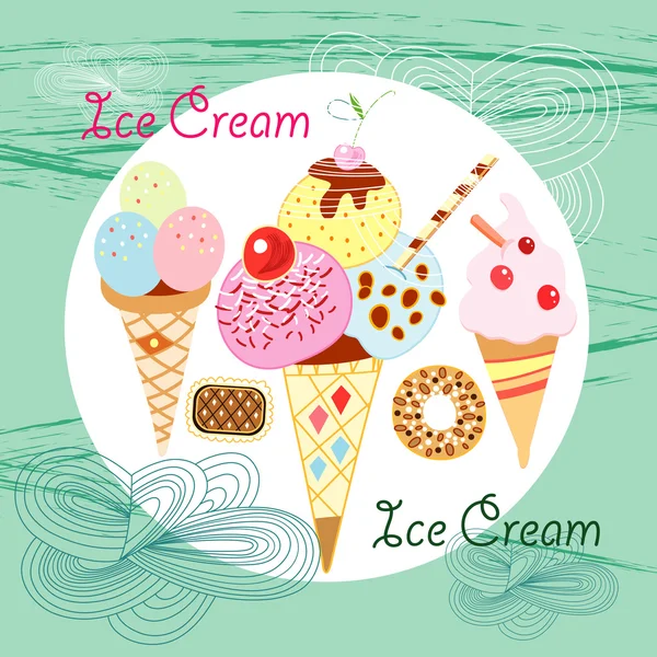 Яскраві морозива — стоковий вектор