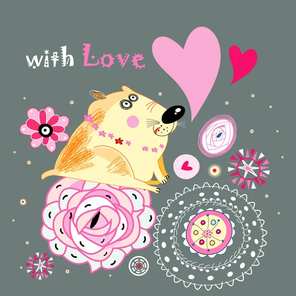 Love the dog — Stock Vector
