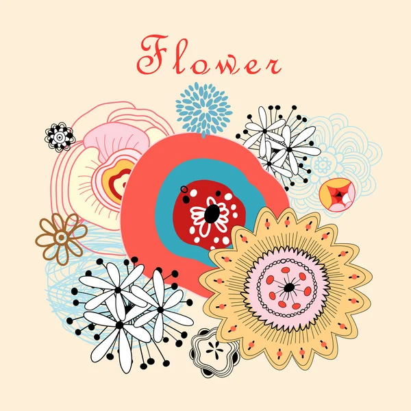 Κάρτα λουλουδιών — Διανυσματικό Αρχείο