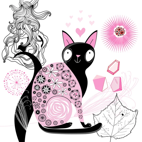 Amant décoratif chat — Image vectorielle