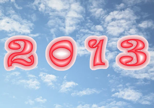 2013 year against the sky and clouds — Stock Photo, Image