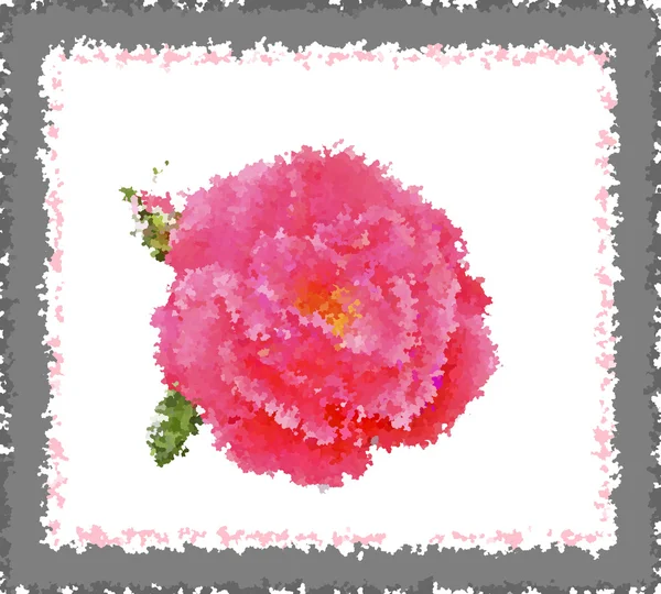 Une rose dans un cadre de style impressionniste — Photo