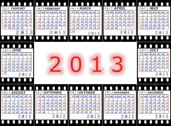 Календарь 2013 на английском языке в фильме — стоковое фото
