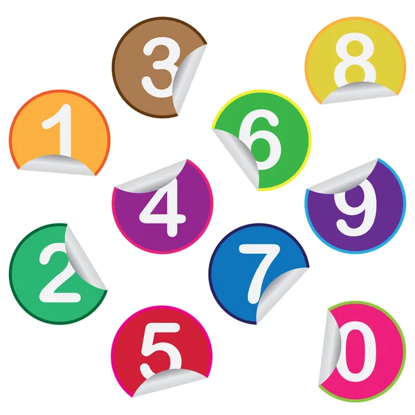 stock vector Stickers with numbers.