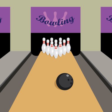 Bowling game. clipart