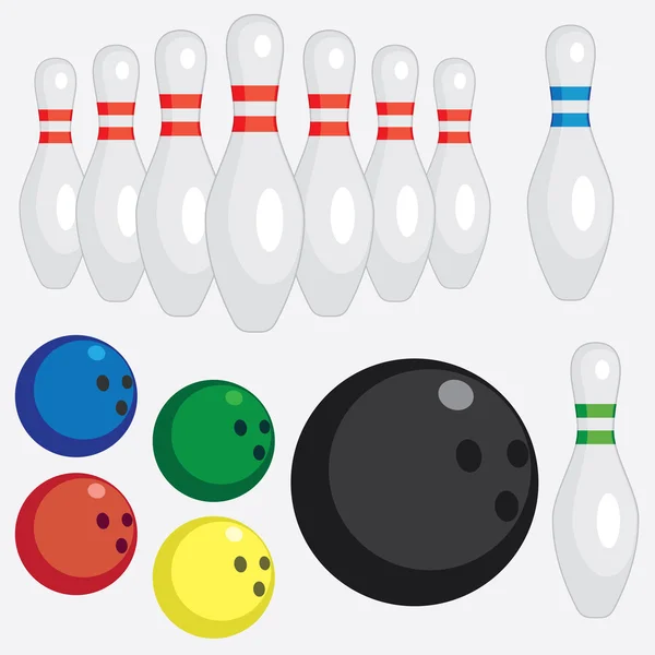 Set of bowling tools. — Stock Vector