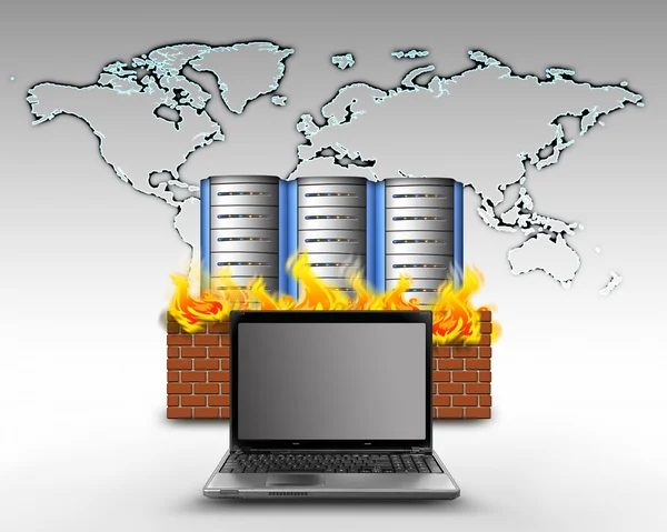 Ochrana pomocí brány firewall pro Internet — Stock fotografie