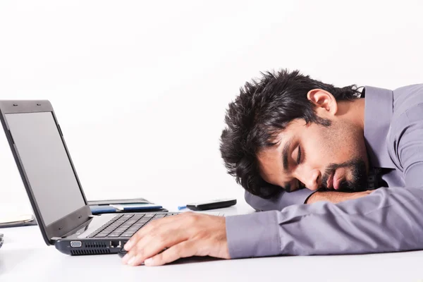 stock image Businessman sleeping on office table