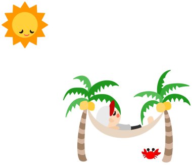 Sleeping on the Hammock clipart