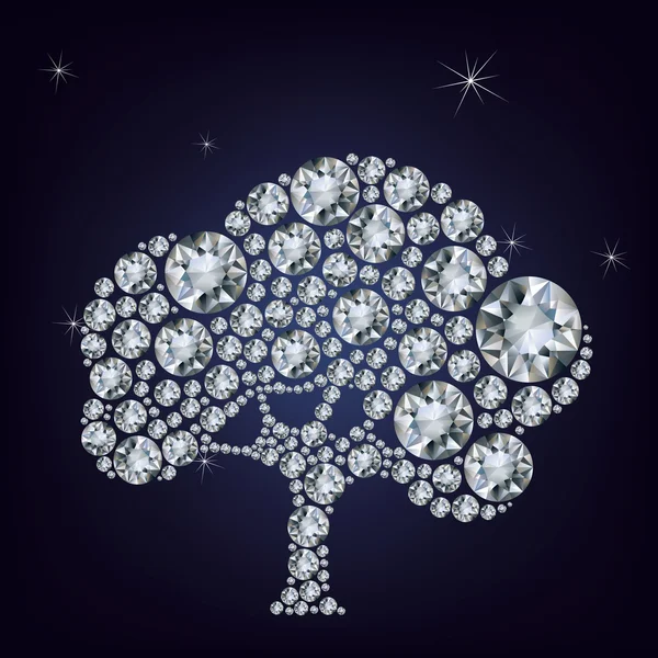 Казкове хвостове дерево з діамантів . — стоковий вектор