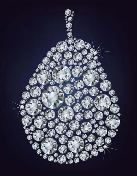 黑色背景上的钻石梨 — 图库矢量图片