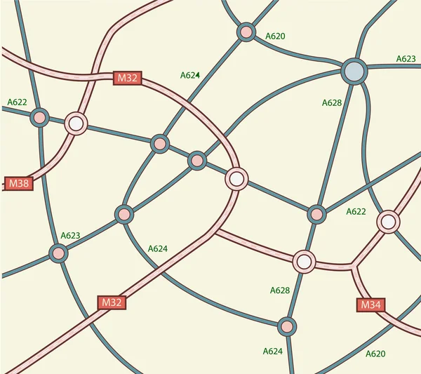 抽象的な道路地図 — ストックベクタ
