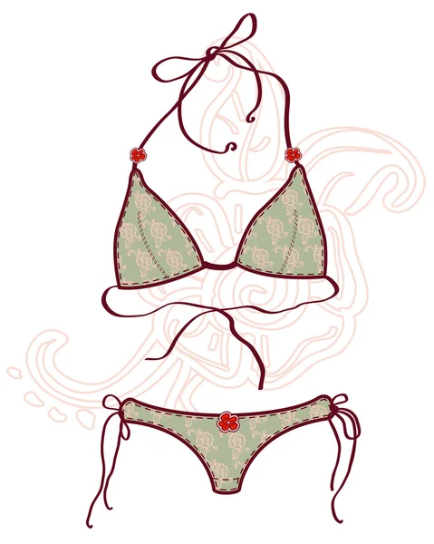 Women bathing suits. Vector illustration — Stock Vector