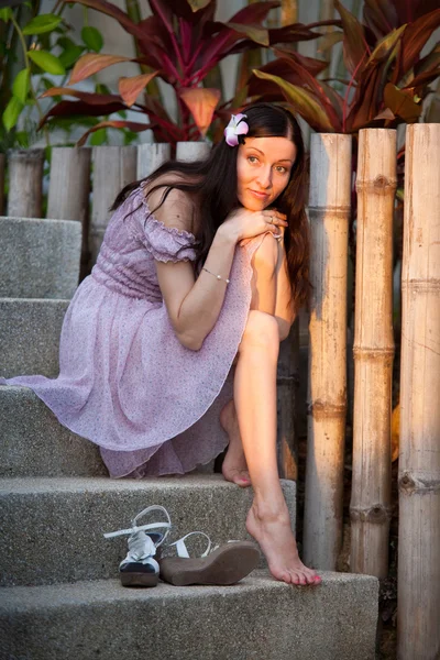 Retrato de uma menina na ilha de Phuket — Fotografia de Stock