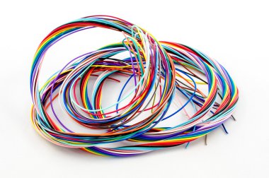 A bunch of colourful cables clipart