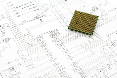 Integrated micro electronics components clipart