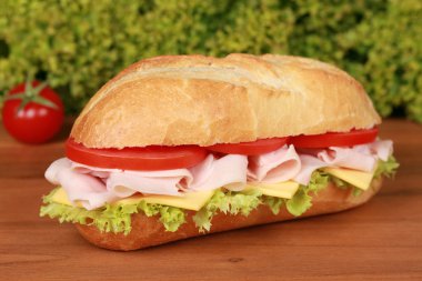 Sub with ham clipart