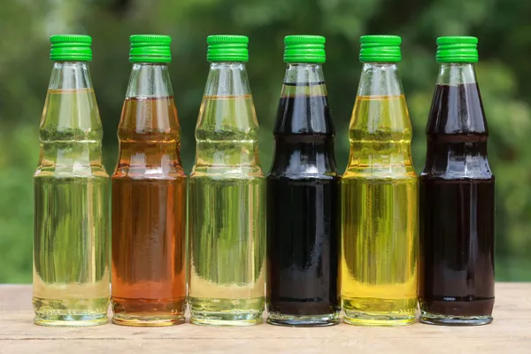 Different types of cooking oil — Stock Photo, Image