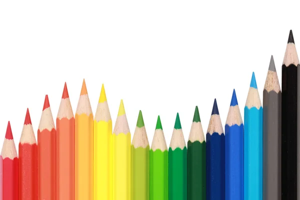 Crayons forming a wave — Stock Photo, Image