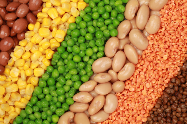 Овощи образуют фон
