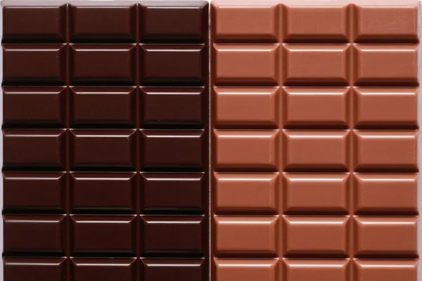 Ciocolată cu lapte și ciocolată neagră — Fotografie, imagine de stoc