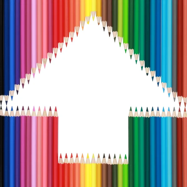 Crayons formando uma seta — Fotografia de Stock