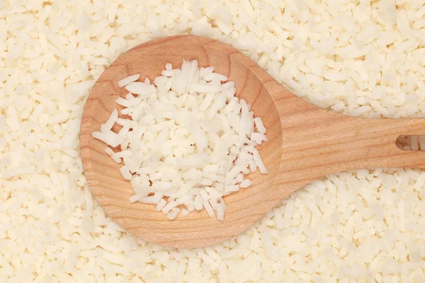 stock image Rice on a wooden spoon