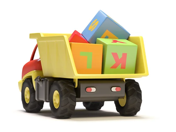 Camión de juguete y cubos —  Fotos de Stock