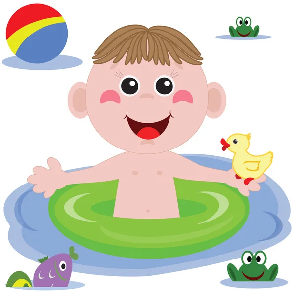 Swimmer funny boy — Stock Photo, Image