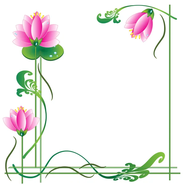 Frame with lotuses — Stock Photo, Image