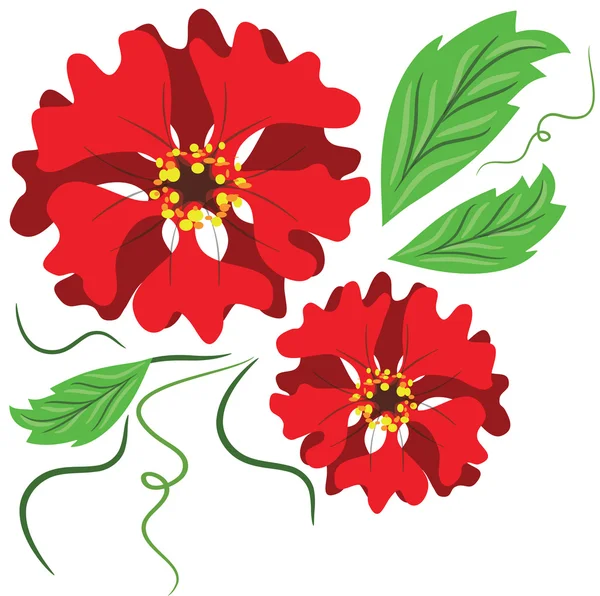 Bunga merah - Stok Vektor