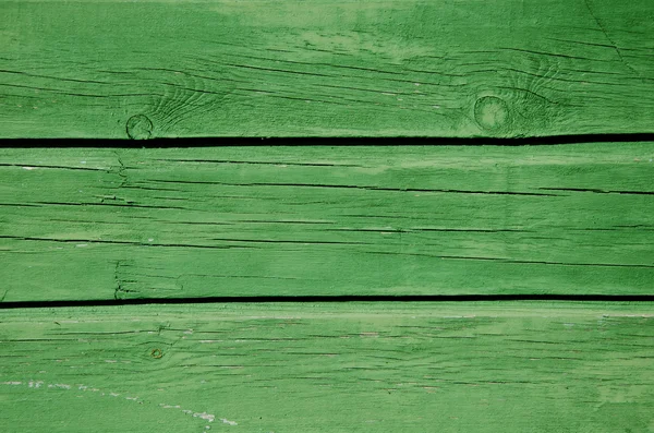 背景绿漆木板墙特写 — 图库照片