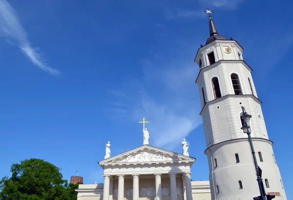 Vilnius katedral bell tower gediminas slott fort — Stockfoto