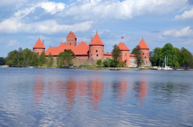 Trakai castle Galve lake in Lithuania. XIV - XV clipart