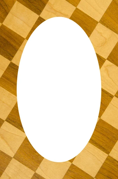 Fragment of checkers or chess board and ehite oval — Stock Photo, Image