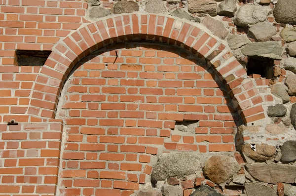 Фон древняя стена из кирпича и камня — стоковое фото