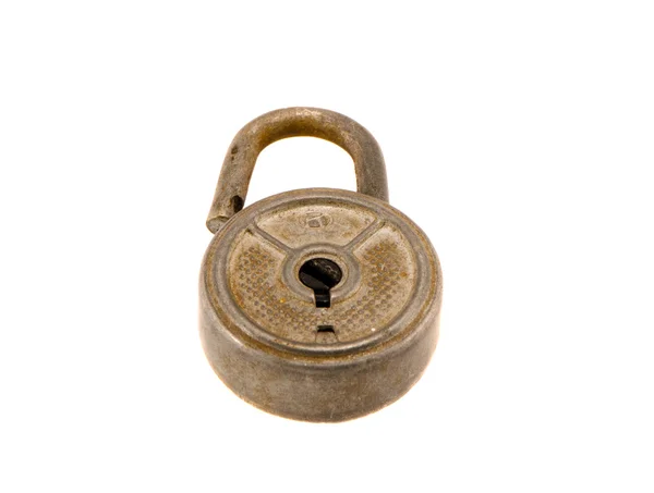 Retro dirty rusty lock isolated on white — Stock Photo, Image