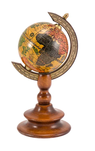 Europa Afryka widok Globus drewniany na białym tle — Zdjęcie stockowe